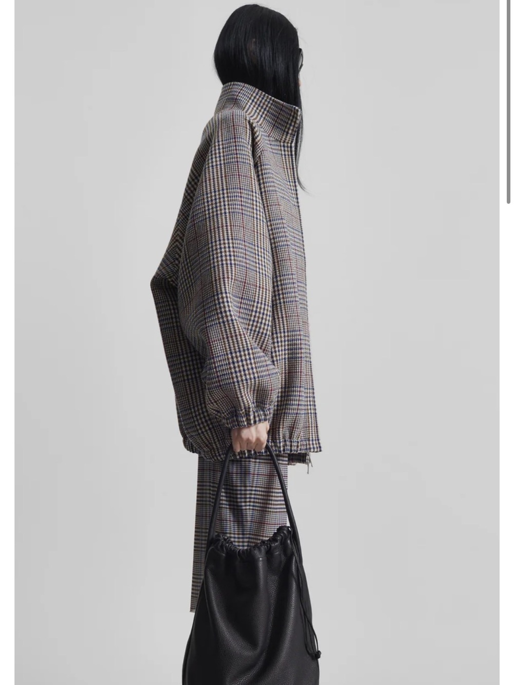 THE FRANKIE SHOP - BAXTER WOOL TRACK JACKET - BEIGE GLEN PLAID - Picture 2 of 15